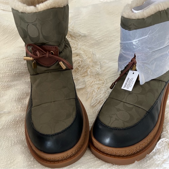 NEW Coach Kailee Nylon Winter Boots sz 11 green with box - Picture 6 of 8